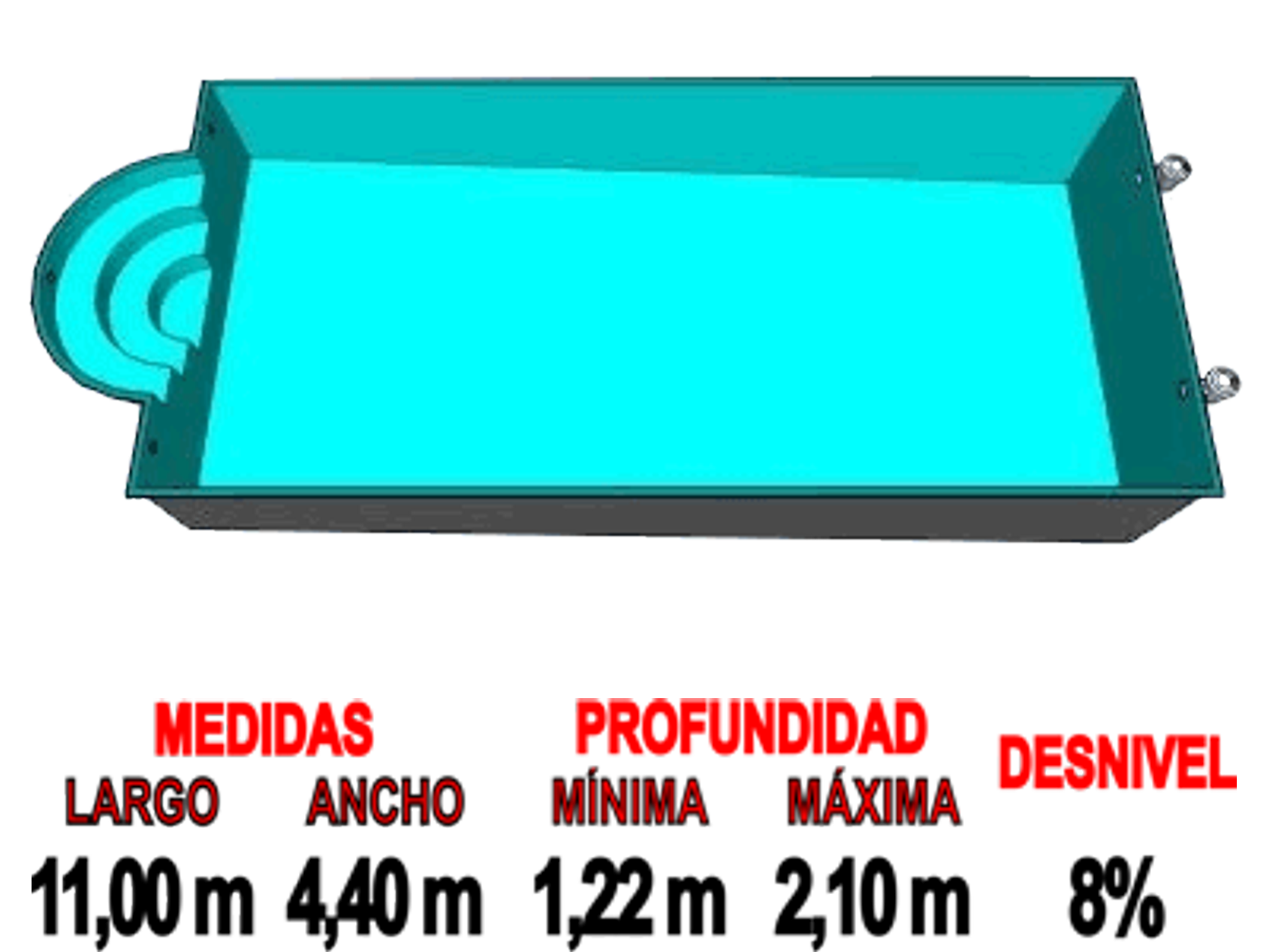 Medidas Piscina Prefabricada A-110